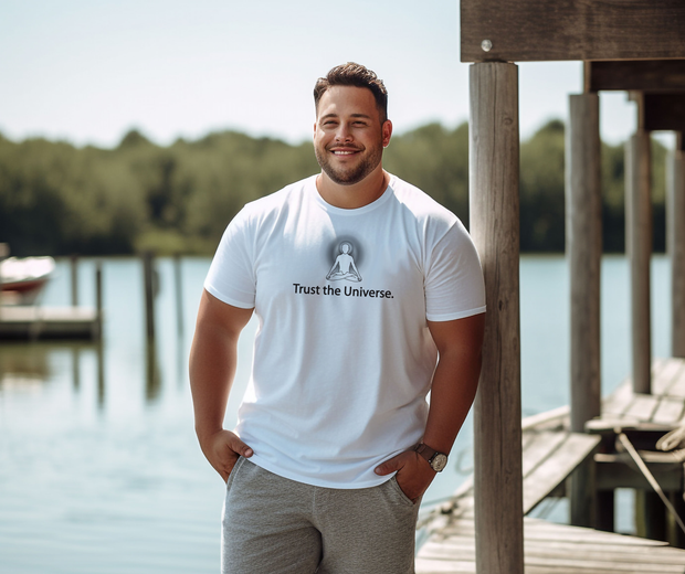 "Trust the Universe" Positive Thought Brand Unisex T-Shirt (Black Graphic)