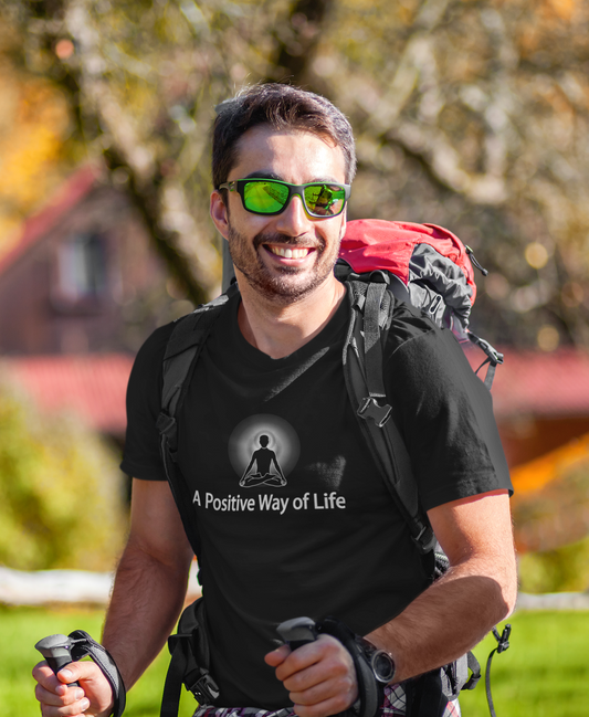 "A Positive Way of Life" Positive Thought Brand Unisex T-Shirt (White Graphic)
