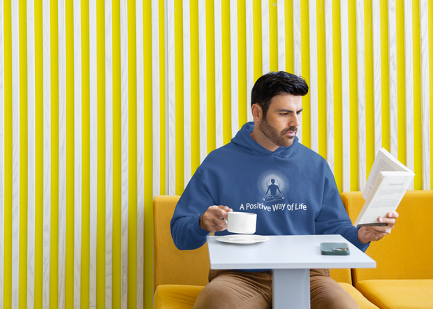 "A Positive Way of Life" Positive Thought Brand Unisex Hoodie (White Graphic)