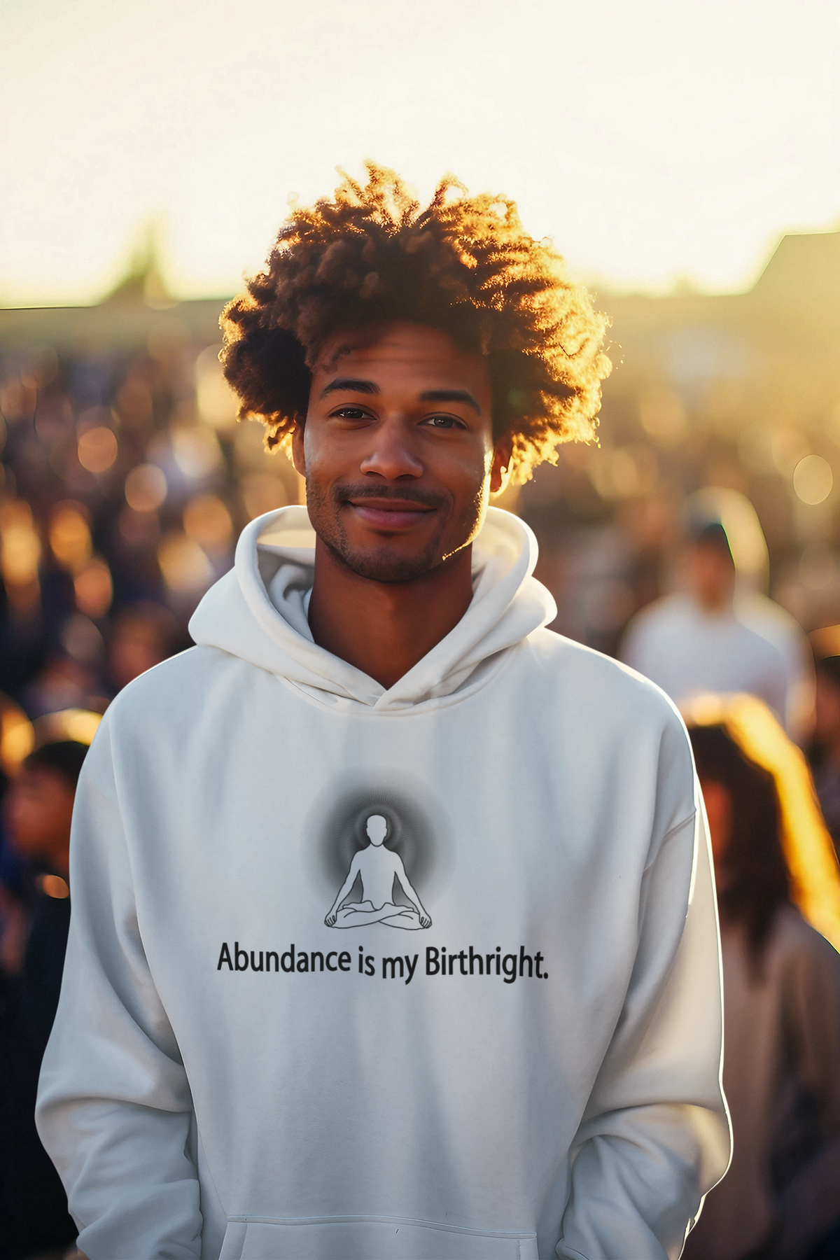 "Abundance is my Birthright" Positive Thought Brand Unisex Hoodie (Black Lettering)
