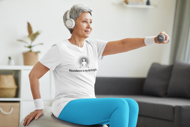"Abundance is my Birthright" Positive Thought Brand Women's Relaxed T-Shirt (Black Lettering)