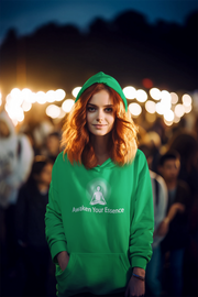 "Awaken Your Essence" Positive Thought Brand Unisex Hoodie (White Lettering)
