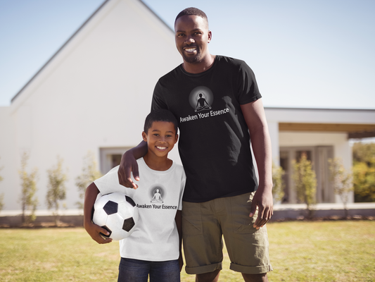 "Awaken Your Essence" Positive Thought Brand Unisex T-Shirt (White Logo)