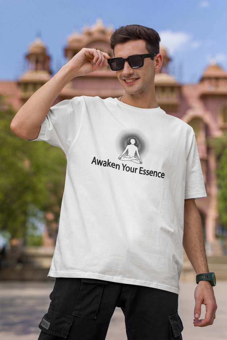 "Awaken Your Essence" Positive Thought Brand Unisex T-Shirt (Black Graphic)