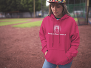 "Awaken Your Essence" Positive Thought Brand Unisex Hoodie (White Graphic)
