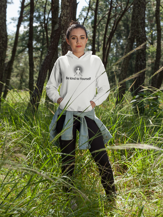 "Be kind to Yourself" Positive Thought Brand Unisex Hoodie (Black Graphic)