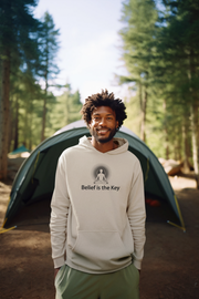 "Belief is the Key" Positive Thought Brand Unisex Hoodie (Black Graphic)