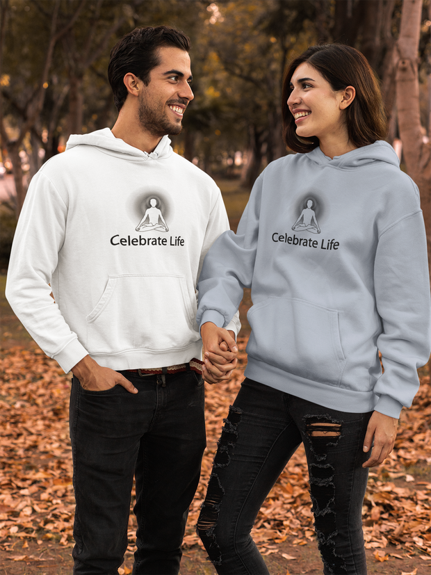 "Celebrate Life" Positive Thought Brand Unisex Hoodie (Black Hoodie)