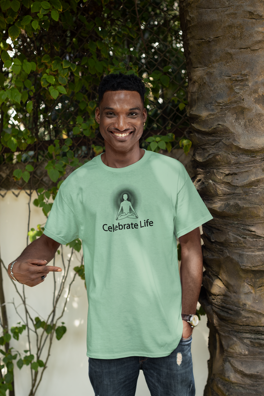 "Celebrate Life" Positive Thought Brand Unisex T-Shirt (Black Graphic)