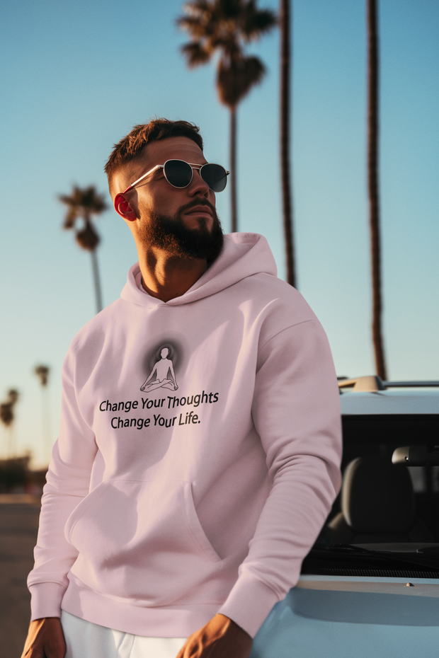 "Change Your Thoughts. Change Your Life" Unisex Hoodie (Black Graphic)