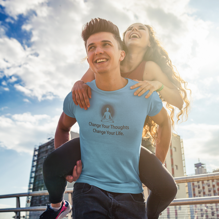 "Change Your Thoughts Change Your Life" Positive Thought Brand Unisex T-Shirt (Black Graphic)