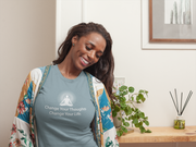 "Change Your Thoughts, Change Your Life" Positive Thought Brand Women's Relaxed T-Shirt (White Graphic)