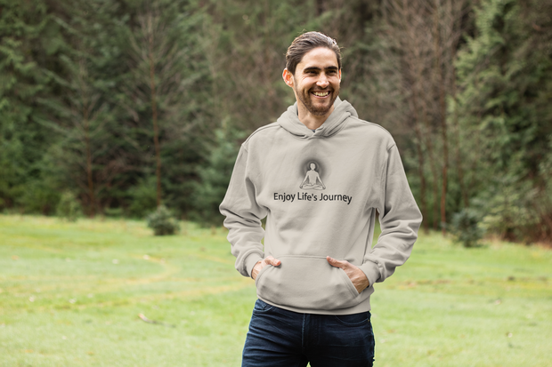 "Enjoy Life's Journey" Positive Thought Brand Unisex Hoodie (Black Graphic)