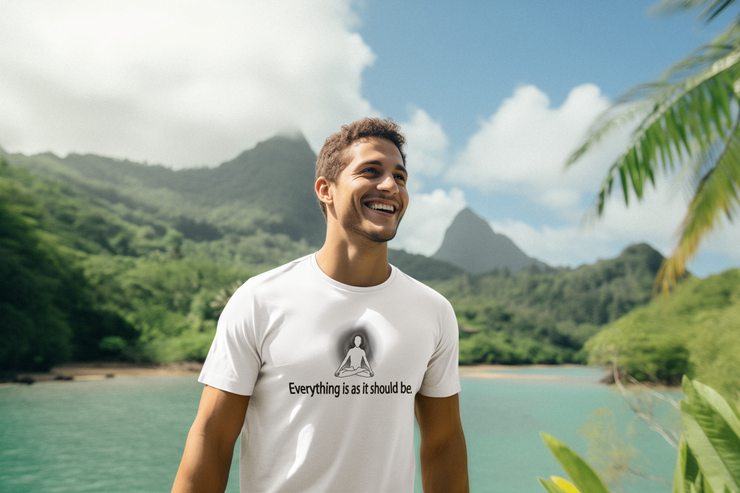 "Everything is as it should be" Positive Thought Brand Unisex T-Shirt (Black Graphic)