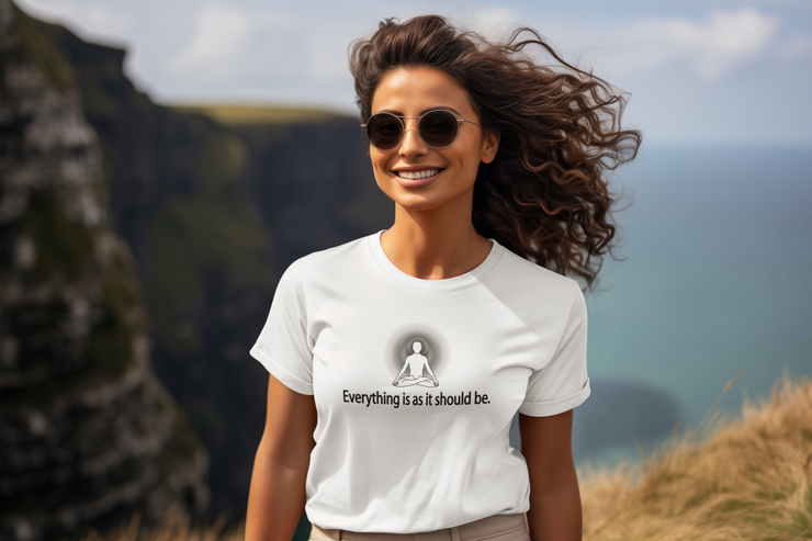 "Everything is as it should be" Positive Thought Brand Women's Relaxed T-Shirt (Black Graphic)
