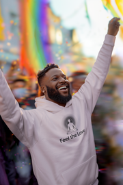 "Feel the Love" Positive Thought Brand Unisex Hoodie (Black Graphic)