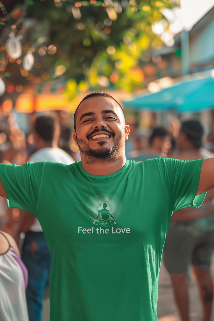 "Feel the Love" Positive Thought Brand Unisex T-Shirt (White Graphic)