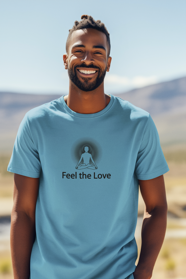 "Feel the Love" Positive Thought Brand Unisex T-Shirt (Black Graphic)