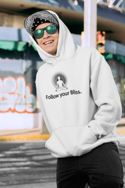 "Follow Your Bliss" Positive Thought Brand Unisex Hoodie (Black Graphic)