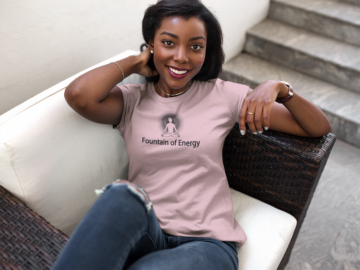 "Fountain of Energy" Positive Thought Brand Women's Relaxed T-Shirt (Black Graphic)