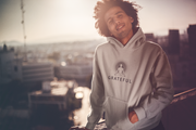 "GRATEFUL" Positive Thought Brand Unisex Hoodie (Black Lettering)