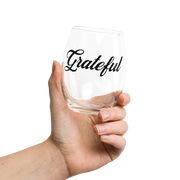 "Grateful" Positive Thought Brand Stemless Wine & Cocktail Glass 15oz
