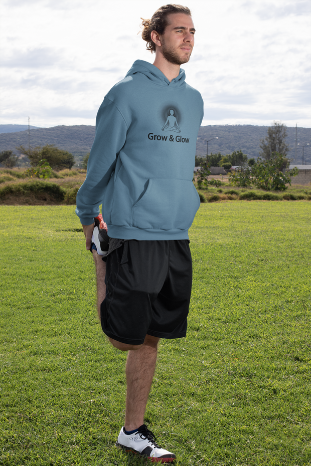 "Grow & Glow" Positive Thought Brand Unisex Hoodie (Black Graphic)
