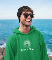 "Grow & Glow" Positive Thought Brand Unisex Hoodie (White Graphic)