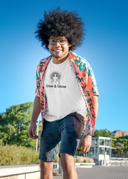 "Grow & Glow" Positive Thought Brand Unisex T-Shirt (Black Graphic)