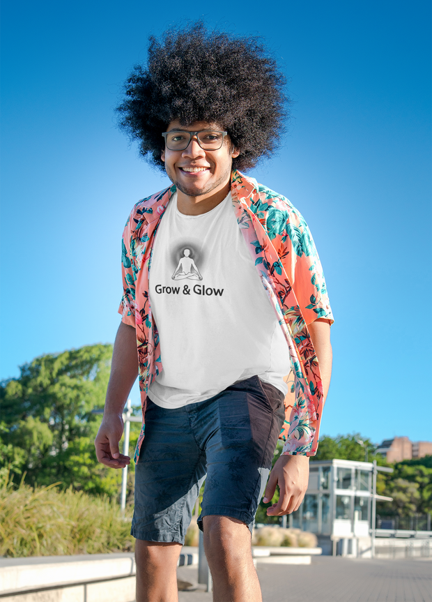 "Grow & Glow" Positive Thought Brand Unisex T-Shirt (Black Graphic)