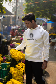 "Happiness is a Choice" Positive Thought Brand Unisex Hoodie (Black Graphic)