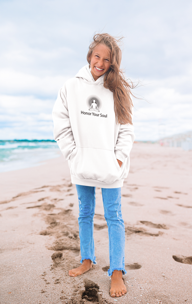 "Honor Your Soul" Positive Thought Brand Unisex Hoodie (Black Graphic)