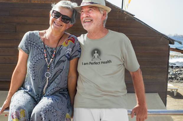 "I am Perfect Health" Positive Thought Brand Unisex T-Shirt (Black Graphic)