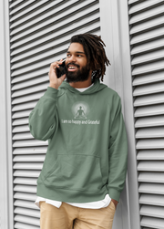 "I am so happy and Grateful" Positive Thought Brand Unisex Hoodie (White Lettering)