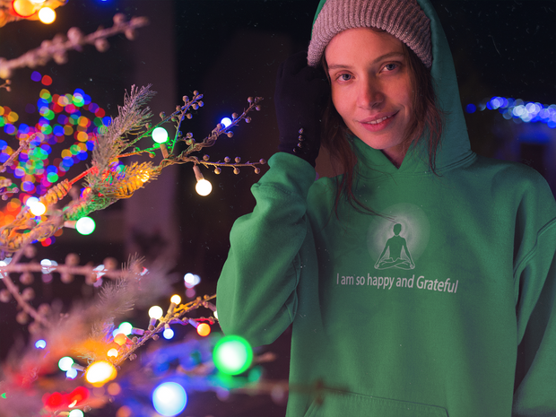 "I am so happy and Grateful" Positive Thought Brand Unisex Hoodie
