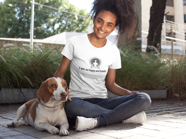 "I am so happy and Grateful" Positive Thought Brand Women's Relaxed T-Shirt