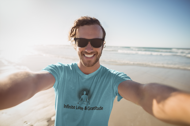 "Infinite Love & Gratitude" Positive Thought Brand Unisex T-Shirt (Black Graphic)