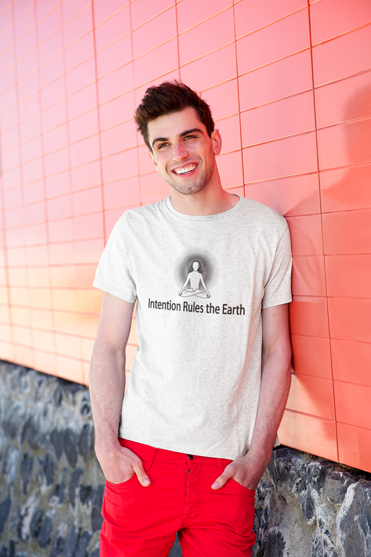 "Intention Rules the Earth" Positive Thought Brand Unisex T-Shirt (Black Graphic)