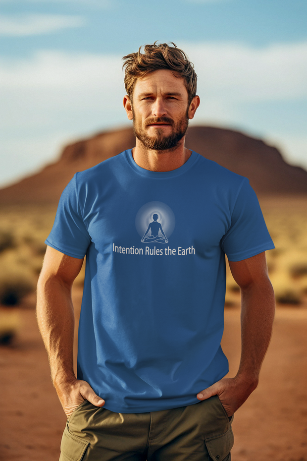 "Intention Rules the Earth" Positive Thought Brand Unisex T-Shirt (White Graphic)