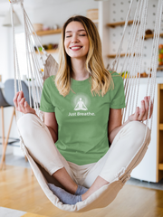 "Just Breathe" Positive Thought Brand Women's Relaxed T-Shirt