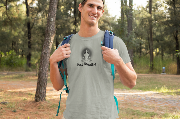 "Just Breathe" Positive Thought Brand Unisex T-Shirt (Black Graphic)