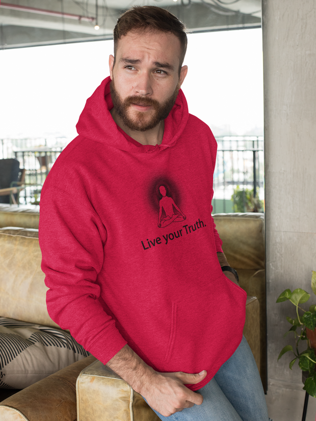 "Live Your Truth" Positive Thought Brand Unisex Hoodie (Black Graphic)