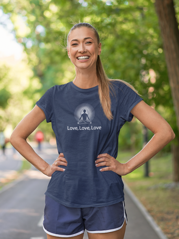 "Love, Love, Love" Positive Thought Brand Women's Relaxed T-Shirt