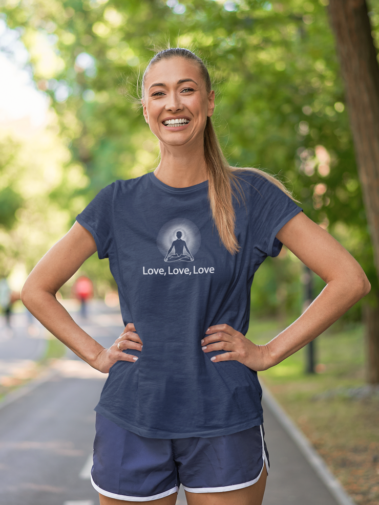 "Love, Love, Love" Positive Thought Brand Women's Relaxed T-Shirt