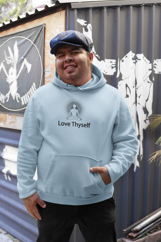 "Love Thyself" Positive Thought Brand Unisex Hoodie (Black Graphic)