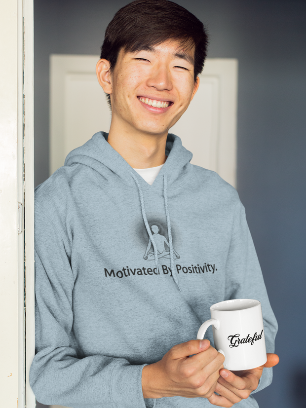 "Motivated by Positivity" Positive Thought Brand Unisex Hoodie (Black Graphic)