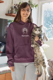 "Namaste" Positive Thought Brand Unisex Hoodie (White Graphic)