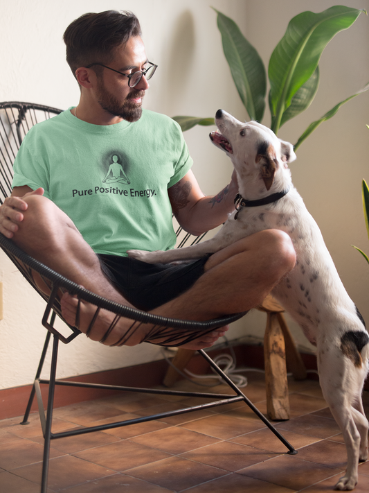 "Pure Positive Energy" Positive Thought Brand Unisex T-Shirt (Black Graphic)