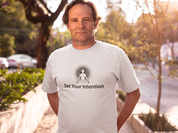 "Set Your Intention" Positive Thought Brand Unisex T-Shirt (Black Graphic)
