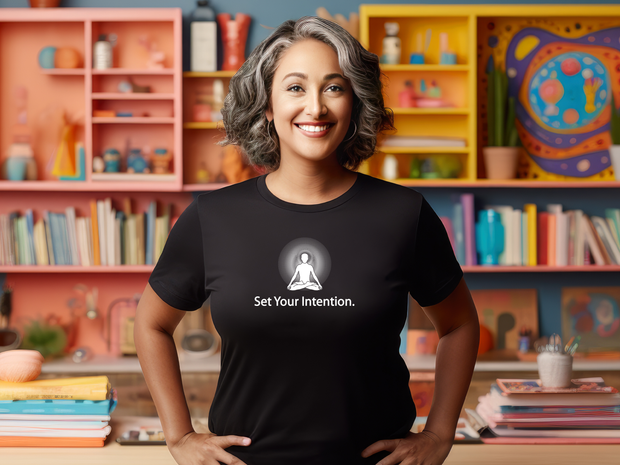 "Set your Intention" Positive Thought Brand Women's Relaxed T-Shirt